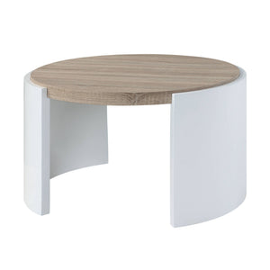 Urban Nest High Gloss End Table with Thick Tabletop in Light Brown - view 2