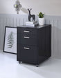 Urban Nest High Gloss Filing Cabinet with Fully Assembled Construction in Black