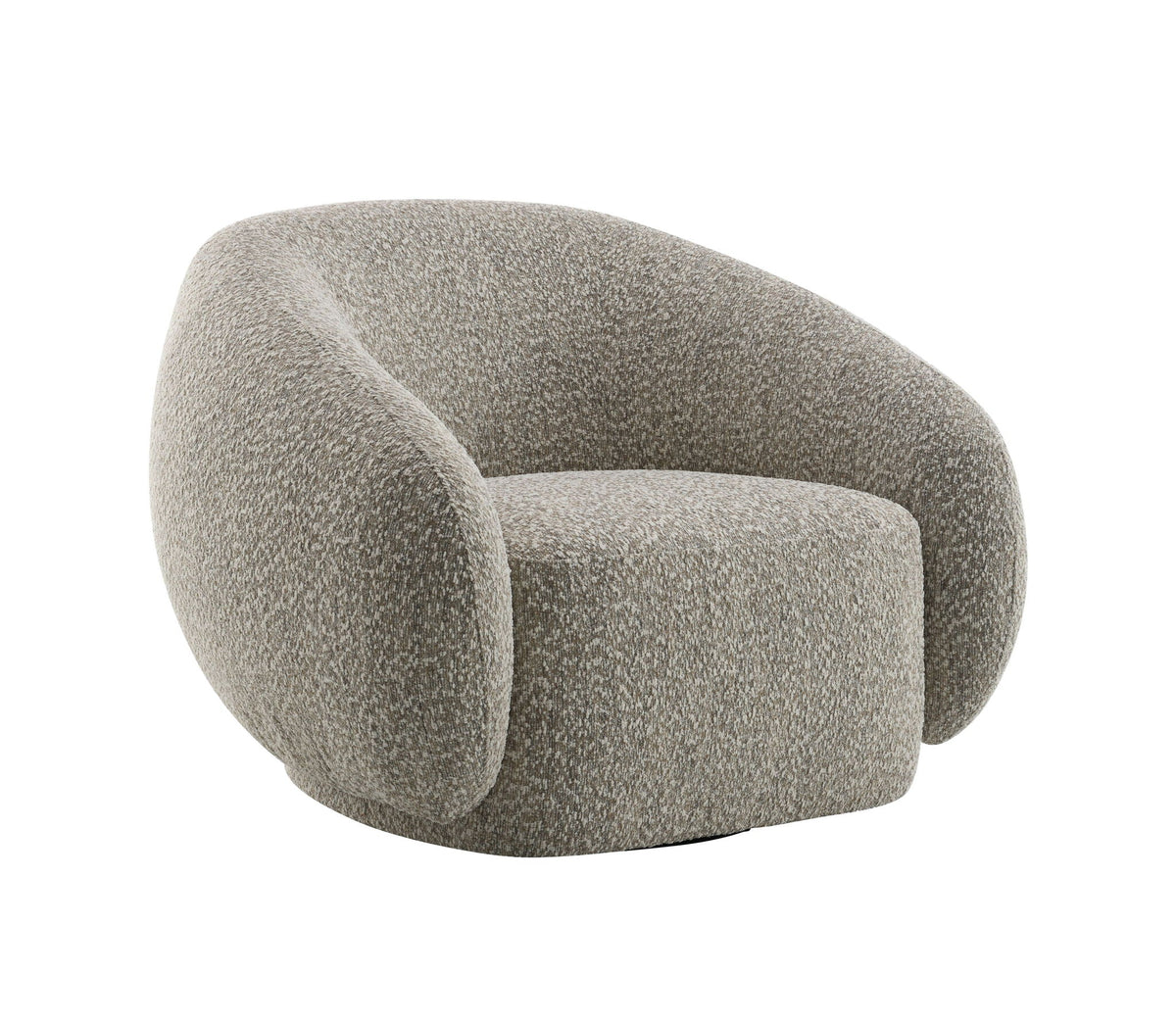 Urban Nest Isabel Swivel Chair with Bouclé Upholstery and Wooden Frame