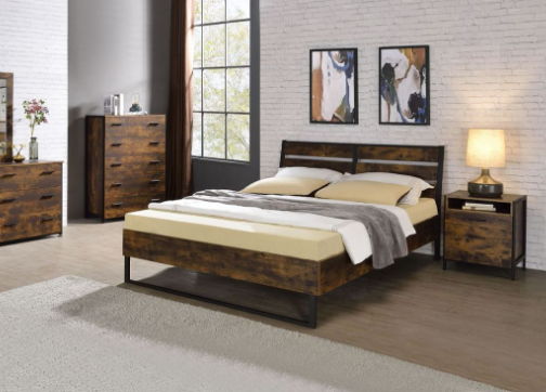 Urban Nest Juvanth Rustic Bed King Panel with Under Bed Storage Option - view 6