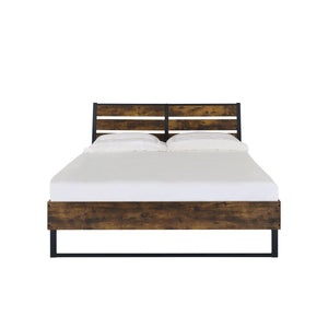 Urban Nest Juvanth Rustic Bed King Panel with Under Bed Storage Option in Dark Brown