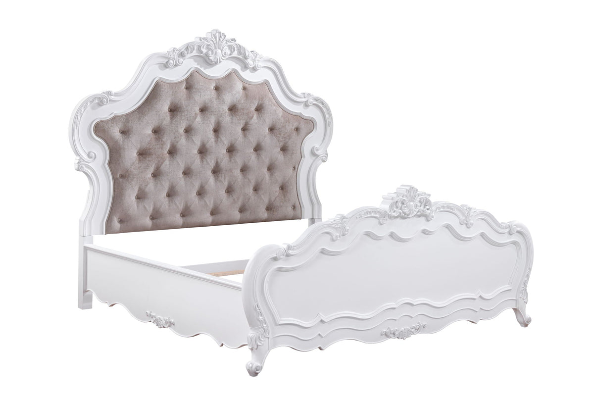 Urban Nest Latisha Wood Slat Bed with Fabric Headboard - view 3