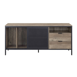 Urban Nest Light Brown Rustic TV Stand with Metal Frame - view 2