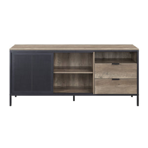 Urban Nest Light Brown Rustic TV Stand with Metal Frame - view 4