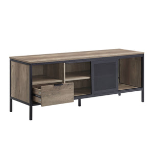 Urban Nest Light Brown Rustic TV Stand with Metal Frame - view 5