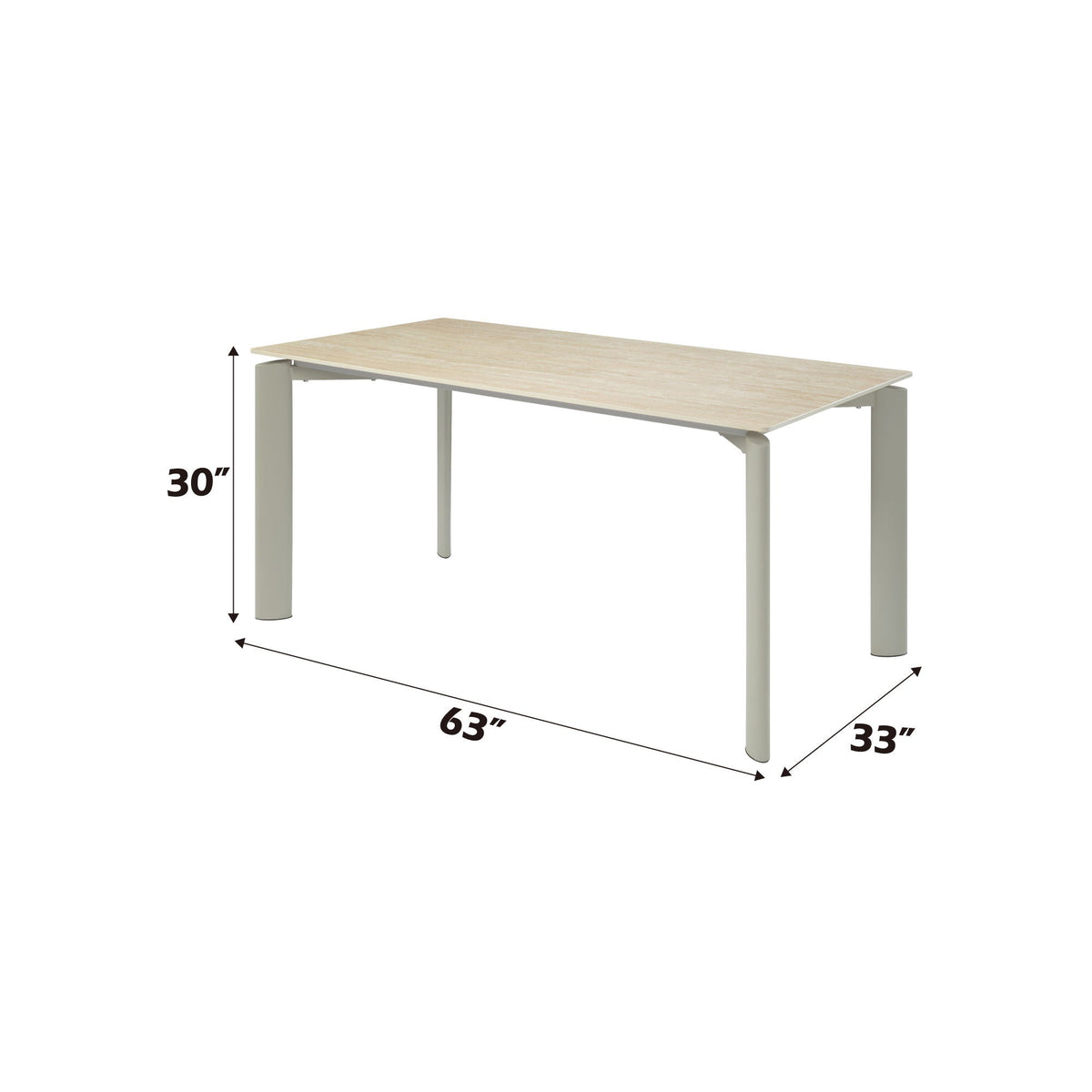 Ingram - Ceramic Top Dining Table - Light Gray - Best Buy Furniture