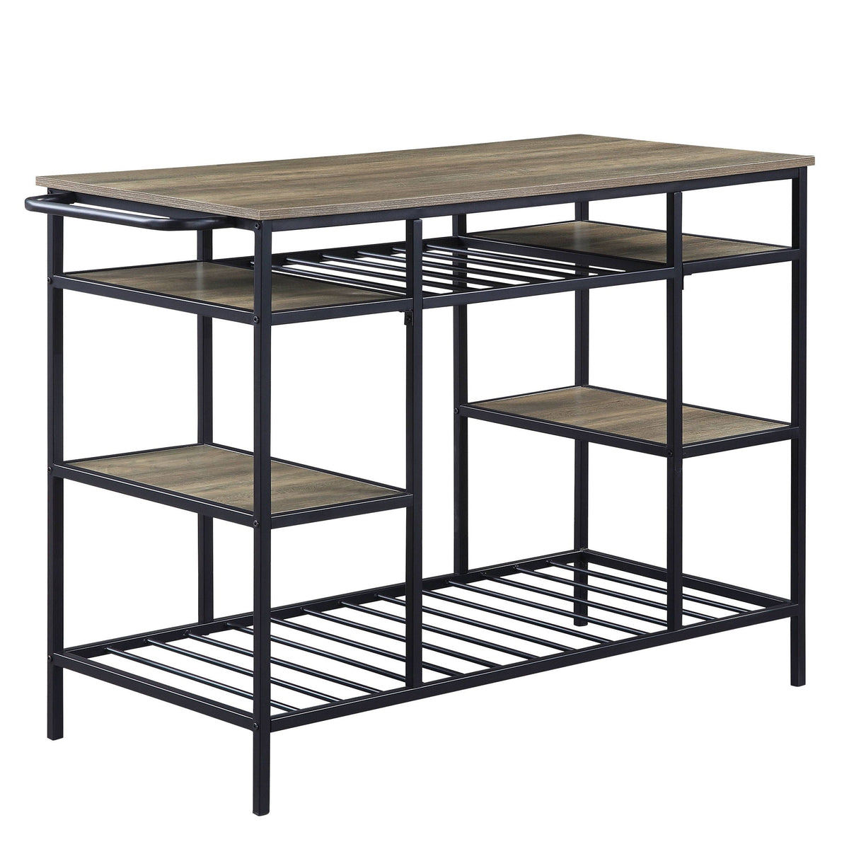 Lona - Kitchen Island - Rustic Oak / Black - Best Buy Furniture