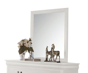 Urban Nest Louis Philippe Bedroom Mirror with Elegant Wood Frame in White
