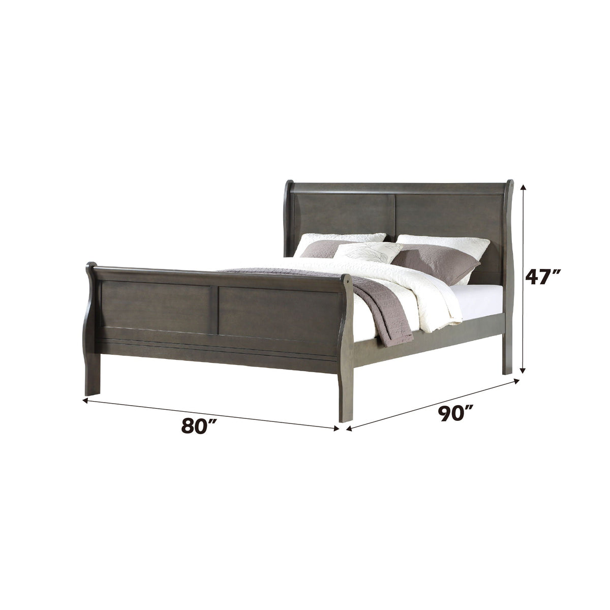 Urban Nest Louis Philippe Sleigh Bedroom Set with Sleigh Bed and Nightstand - view 7