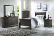 Urban Nest Louis Philippe Sleigh Bedroom Set with Sleigh Bed and Nightstand in Dark Gray