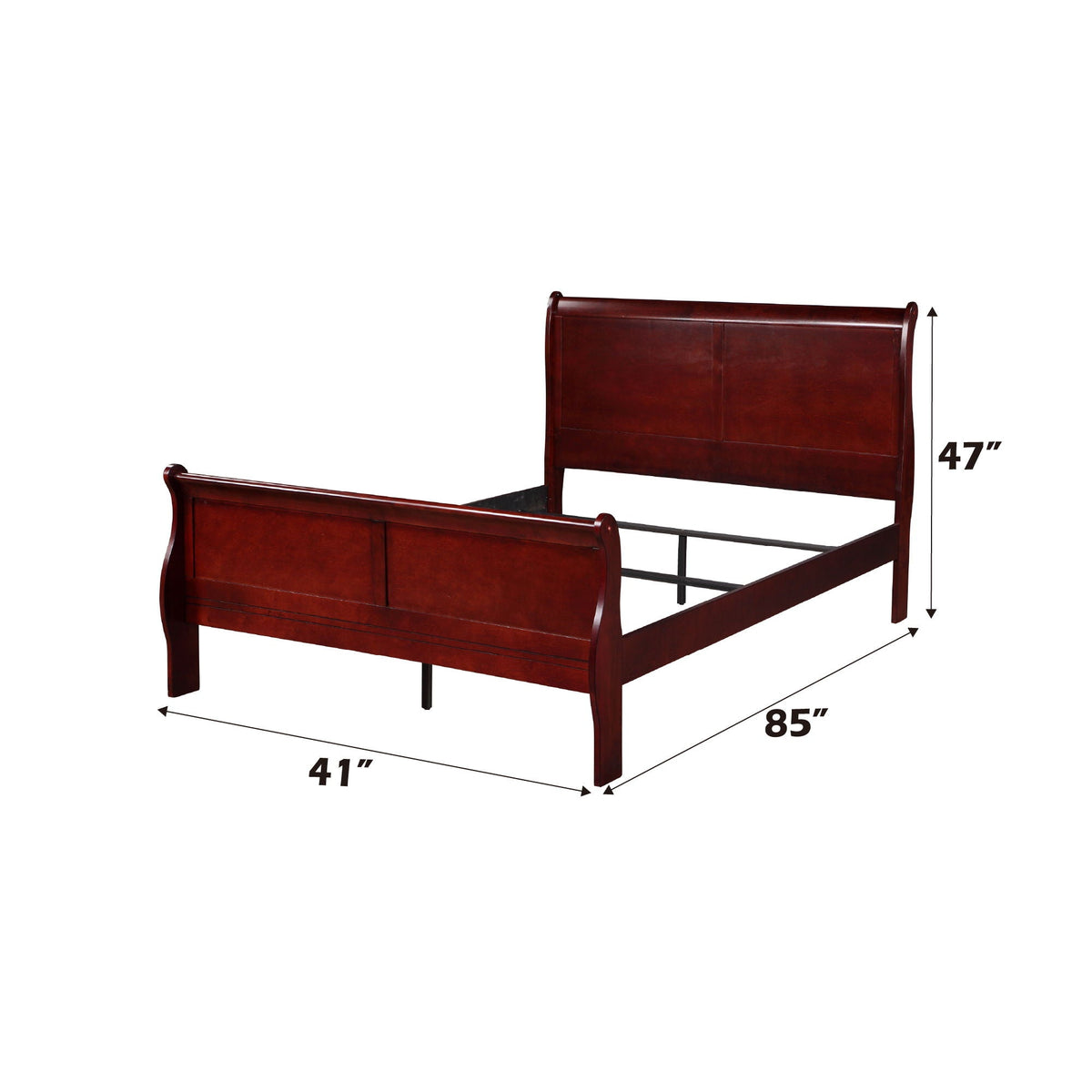 Urban Nest Louis Philippe Sleigh Style Bed with Classic Wood Construction - view 9