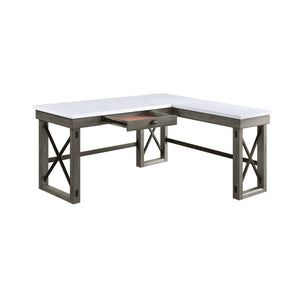 Urban Nest Marble Top Corner Desk with Lift Top Storage