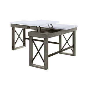 Urban Nest Marble Top Corner Desk with Lift Top Storage - view 3