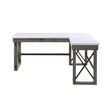 Urban Nest Marble Top Corner Desk with Lift Top Storage in White