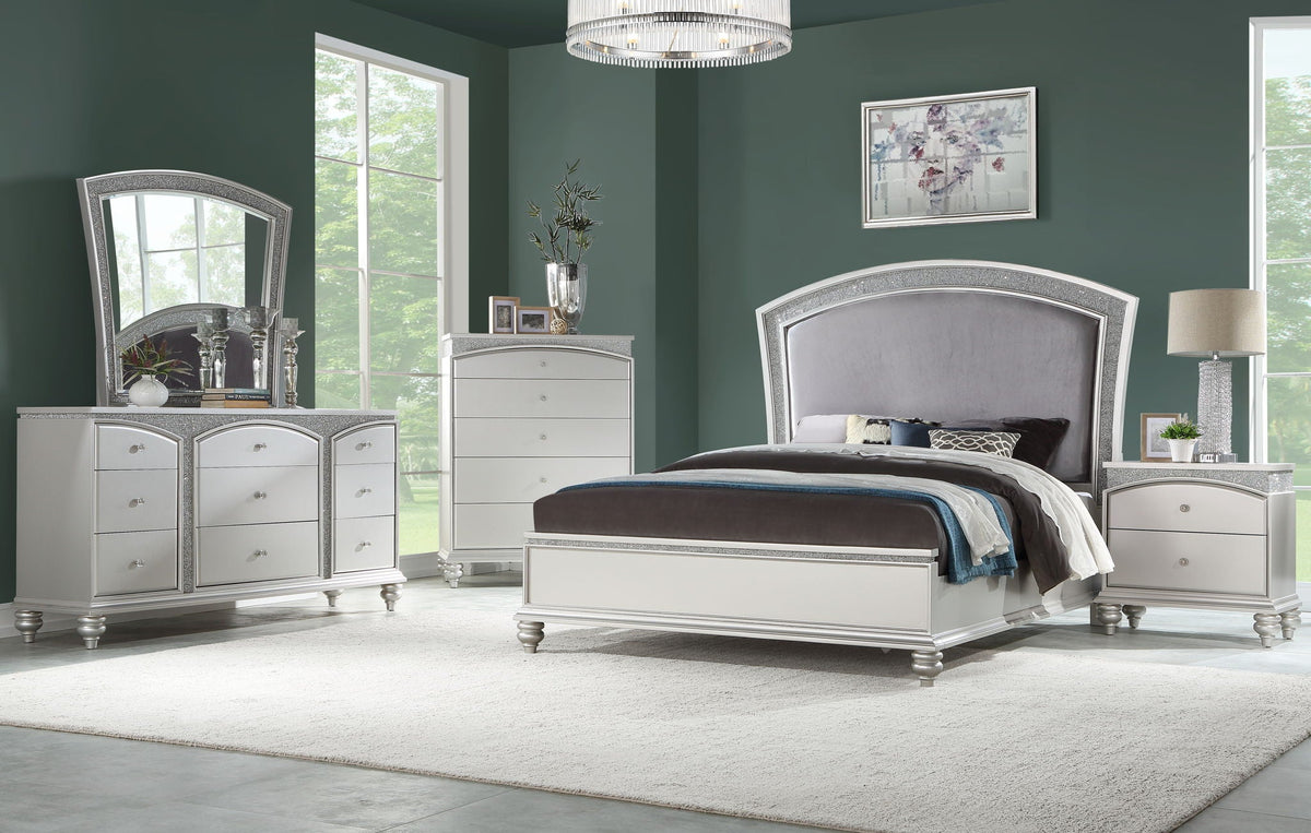 Urban Nest Maverick Panel Bed with Rhinestone Inlay - view 3