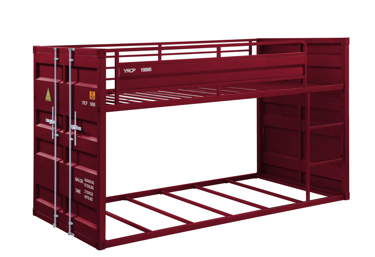 Urban Nest Metal Twin Over Twin Bunk Bed with Safety Guardrail