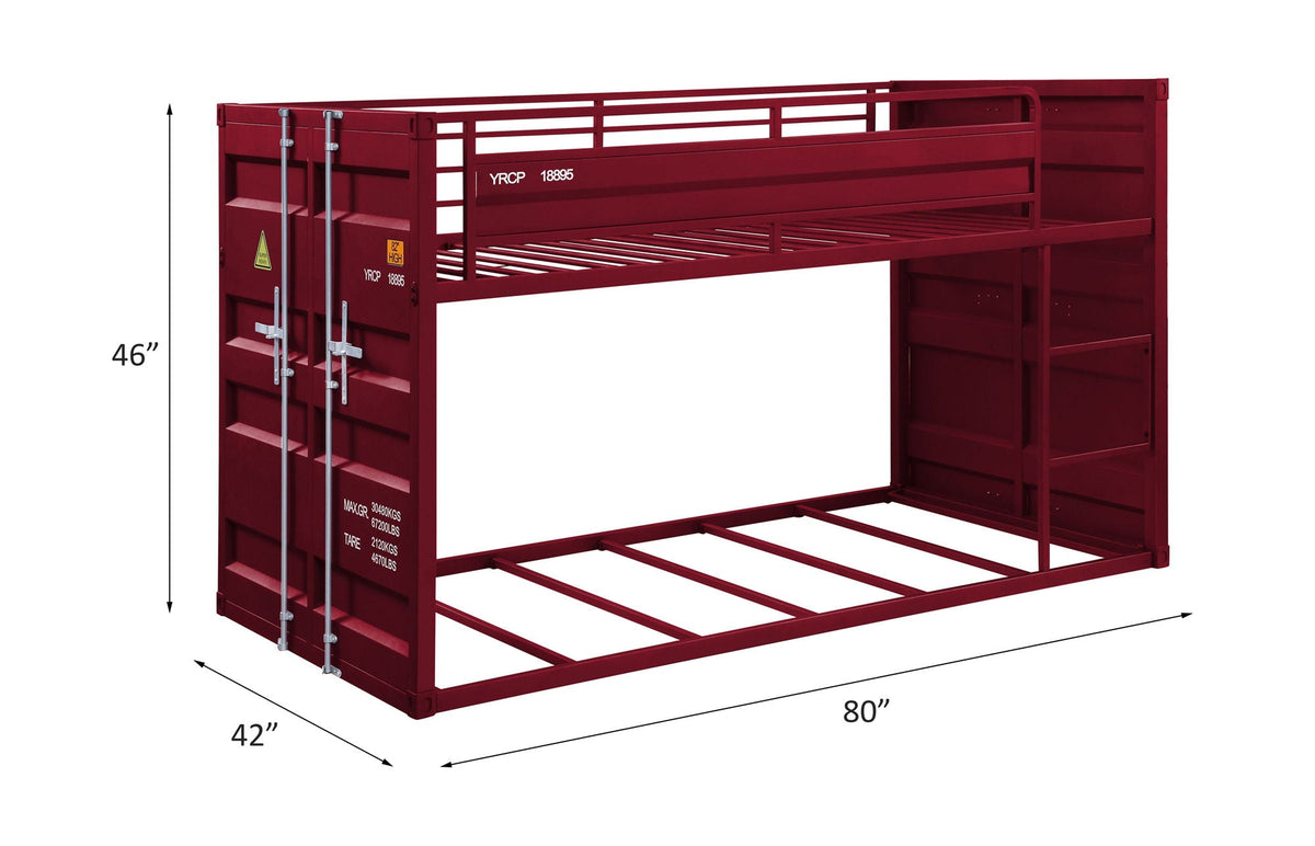 Urban Nest Metal Twin Over Twin Bunk Bed with Safety Guardrail - view 5