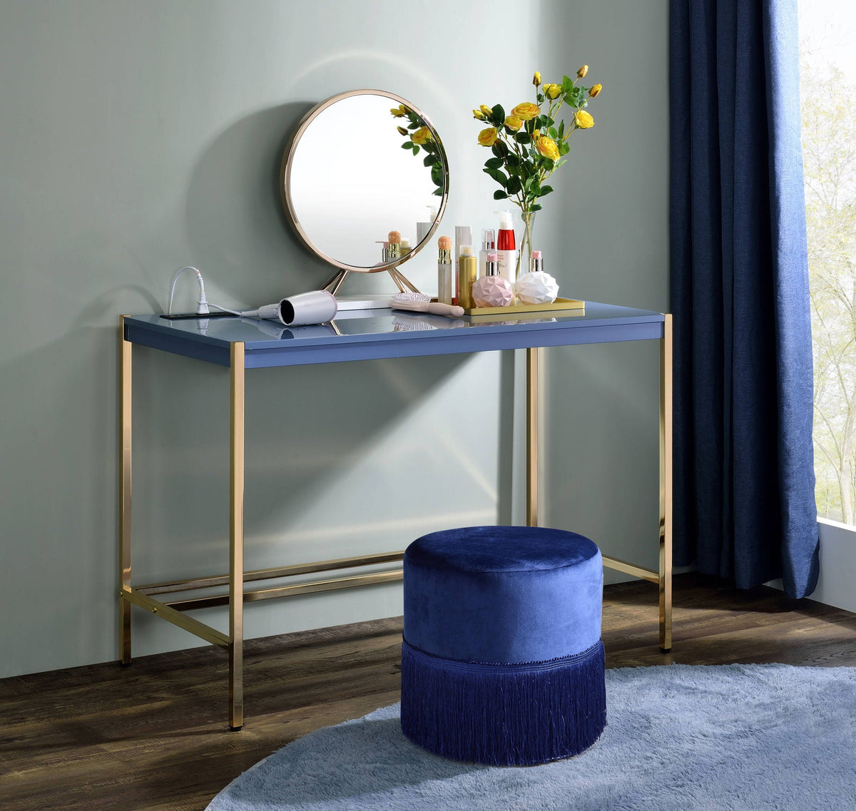 Urban Nest Midriaks Writing Desk With USB Port in Blue