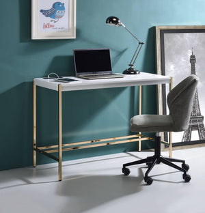 Urban Nest Midriaks Writing Desk With USB Port in White