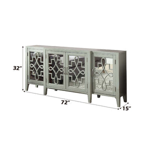 Urban Nest Mirrored Accent Console Cabinet with Solid Wood Legs - view 2