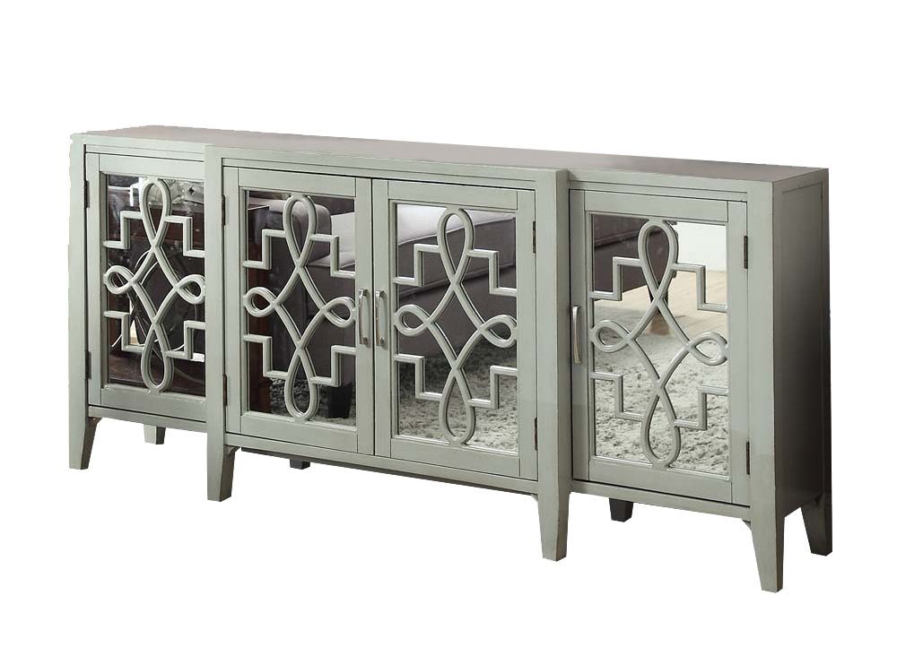Urban Nest Mirrored Accent Console Cabinet with Solid Wood Legs - view 5