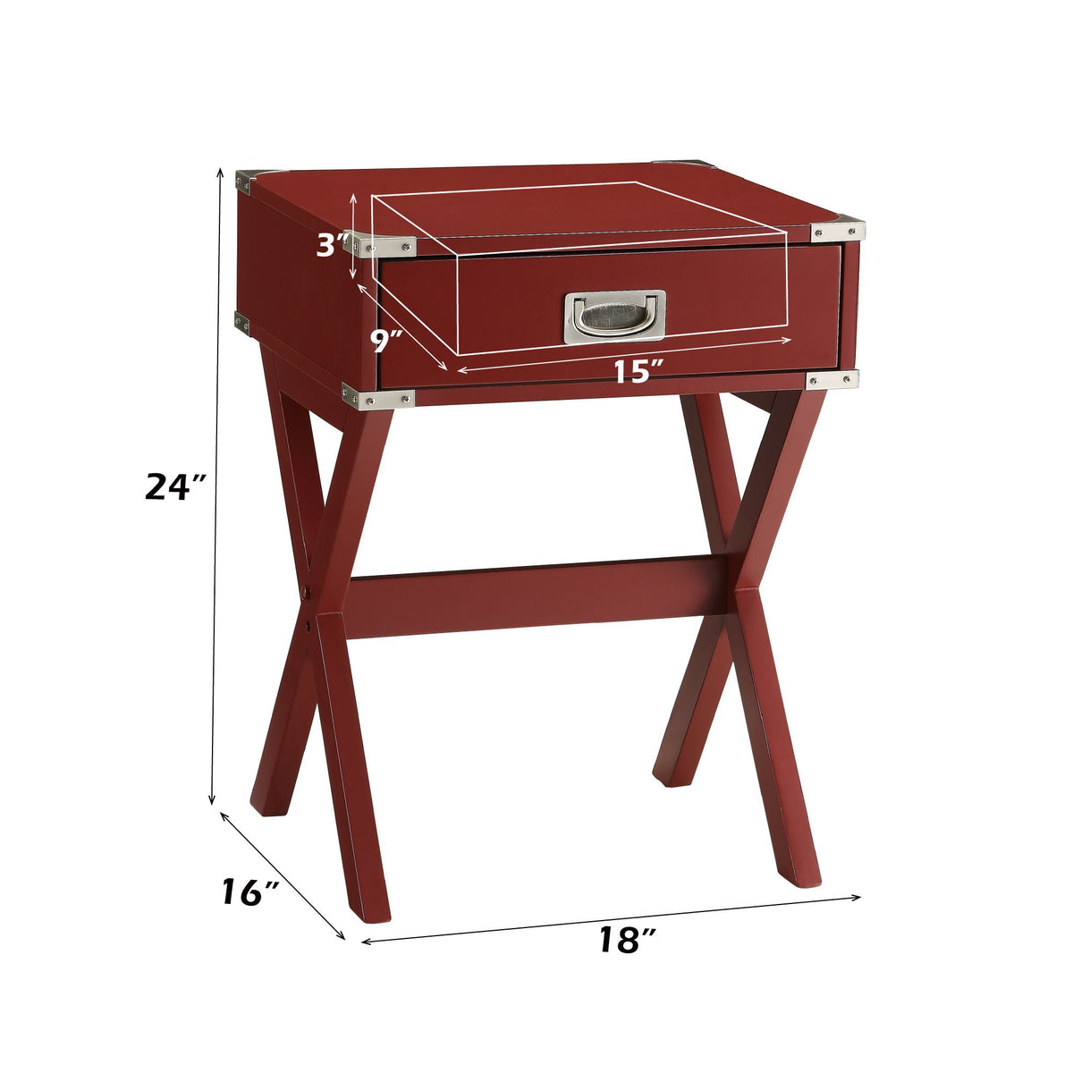 Urban Nest Modern Wood Accent Nightstand with Drawer - view 7