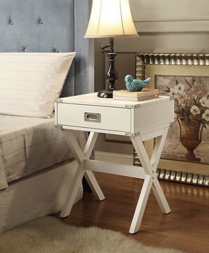 Urban Nest Modern Wood Accent Nightstand with Drawer in White