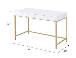Urban Nest Ottey High Gloss Writing Desk with Metal Legs - view 3