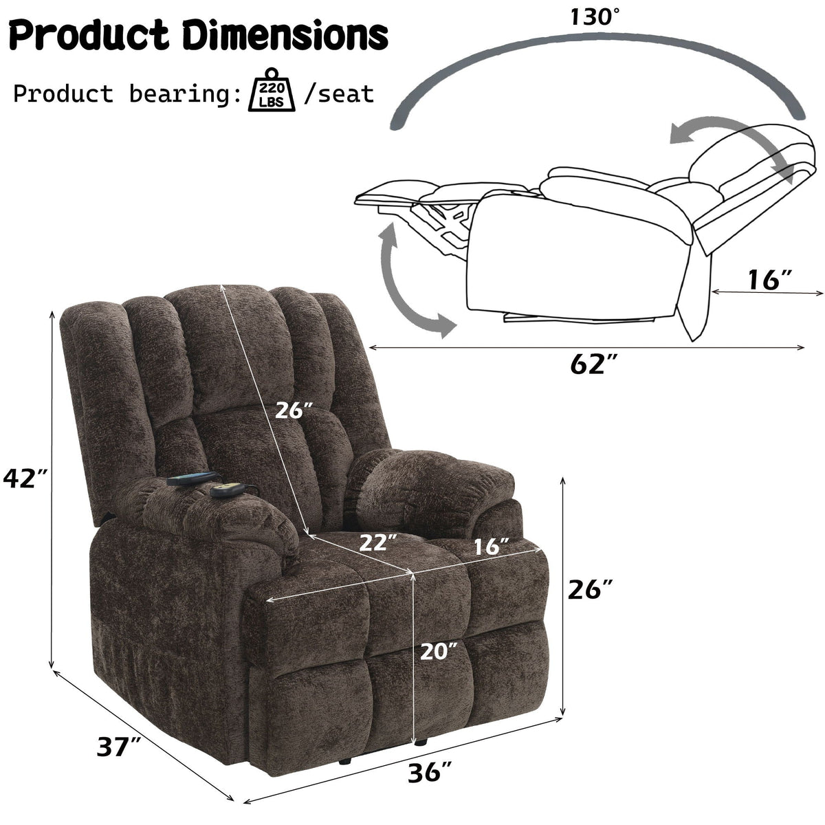 Urban Nest Power Motion Recliner with Lift - view 3