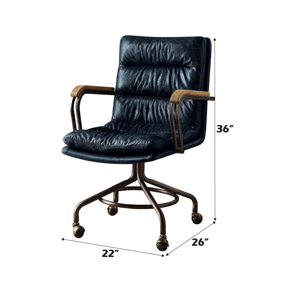 Urban Nest Retro Top Grain Office Chair with Swivel Function - view 9