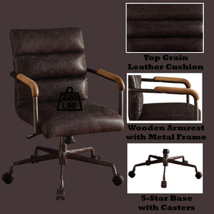 Urban Nest Retro Top Grain Office Chair with Swivel Function