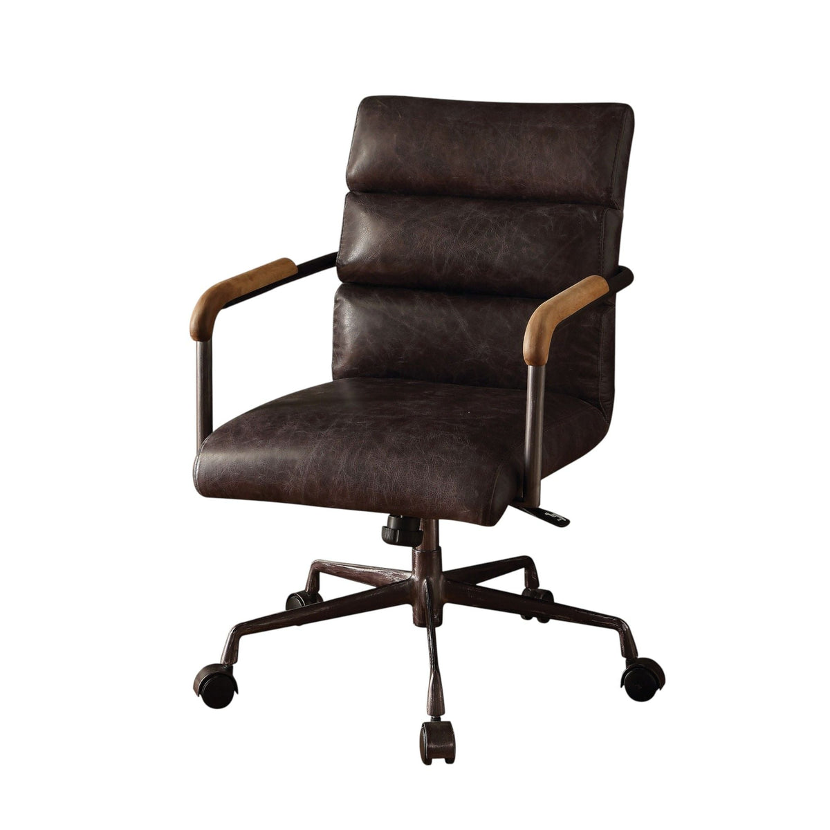 Urban Nest Retro Top Grain Office Chair with Swivel Function in Dark Brown