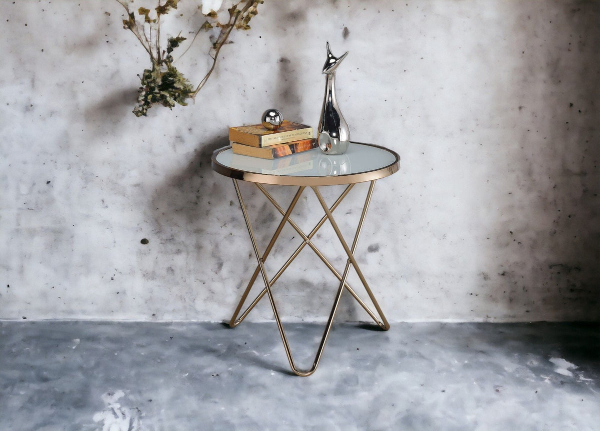 Urban Nest Valora Glass Coffee Table with Smoky Glass Top in White - view 2