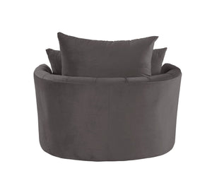 Urban Nest Velvet Swivel Accent Chair with Button Tufting - view 4