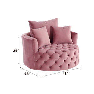 Urban Nest Velvet Swivel Accent Chair with Button Tufting - view 5