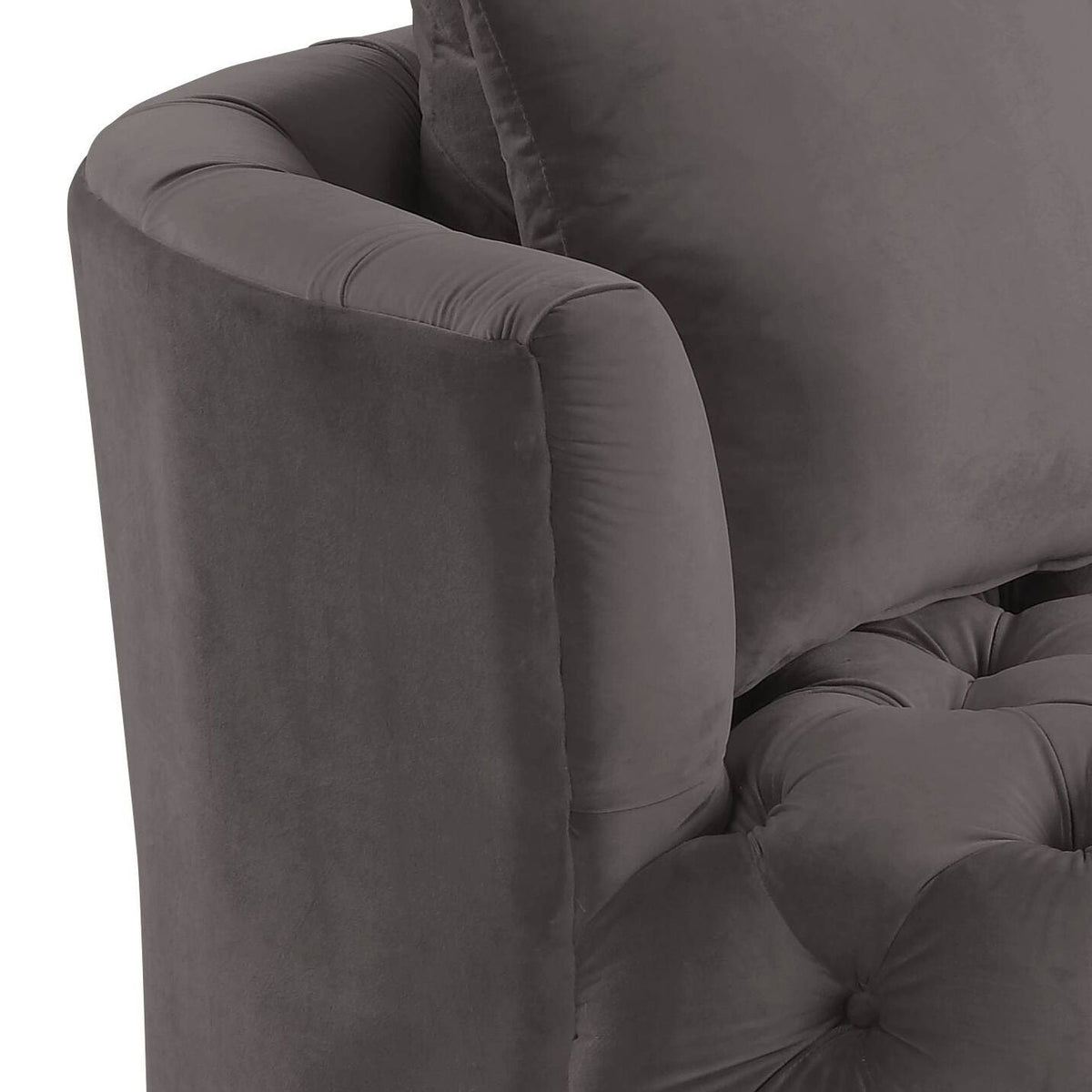 Urban Nest Velvet Swivel Accent Chair with Button Tufting - view 6