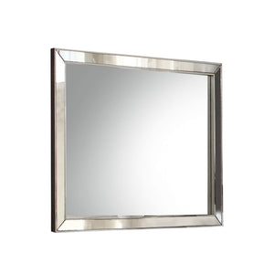 Urban Nest Voeville II Silver Wall Mirror with Wood Frame - view 4