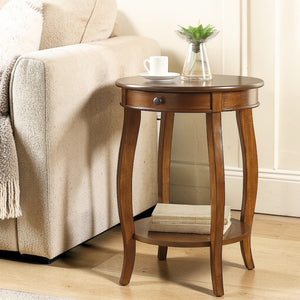 Urban Nest Walnut Accent Table with Drawer and Shelf - view 3