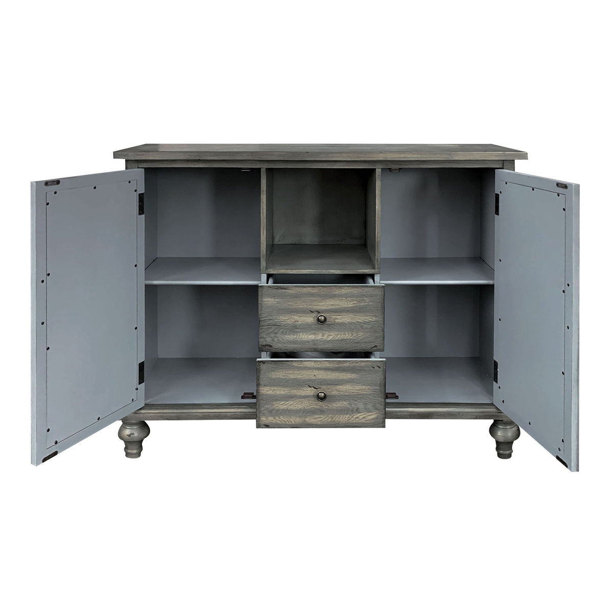 Velika - Weathered Console Table With 1 Open Compartment Storage - Gray - Best Buy Furniture