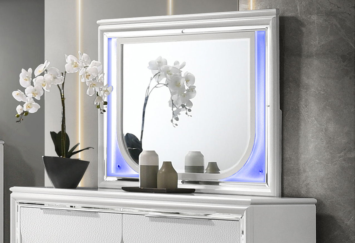 Tarian - Mirror With LED - White - Best Buy Furniture