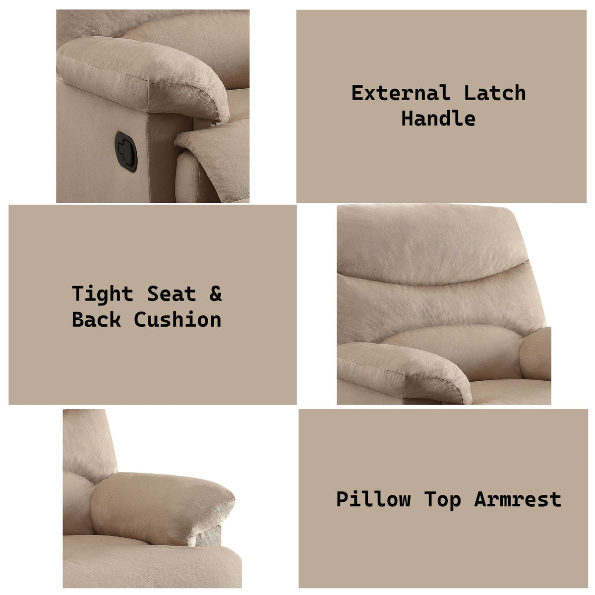 Urban Nest Woven Motion Recliner with Pillow-Top Arms - view 9