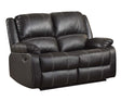 Urban Nest Zuriel Synthetic Recliner Loveseat with Manual Recline in Black