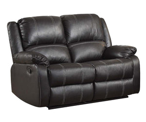 Urban Nest Zuriel Synthetic Recliner Loveseat with Manual Recline in Black