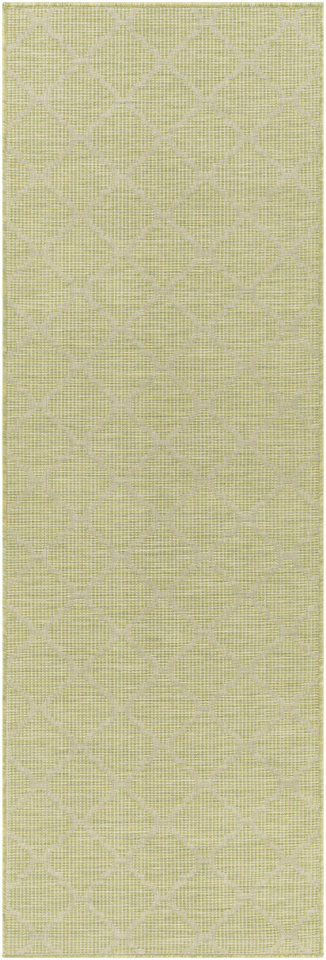 Unique Outdoor Trellis Area Rug, Olive Green - Clearance