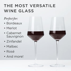 Raye Angled Crystal Bordeaux Decanter & Wine Glass Set