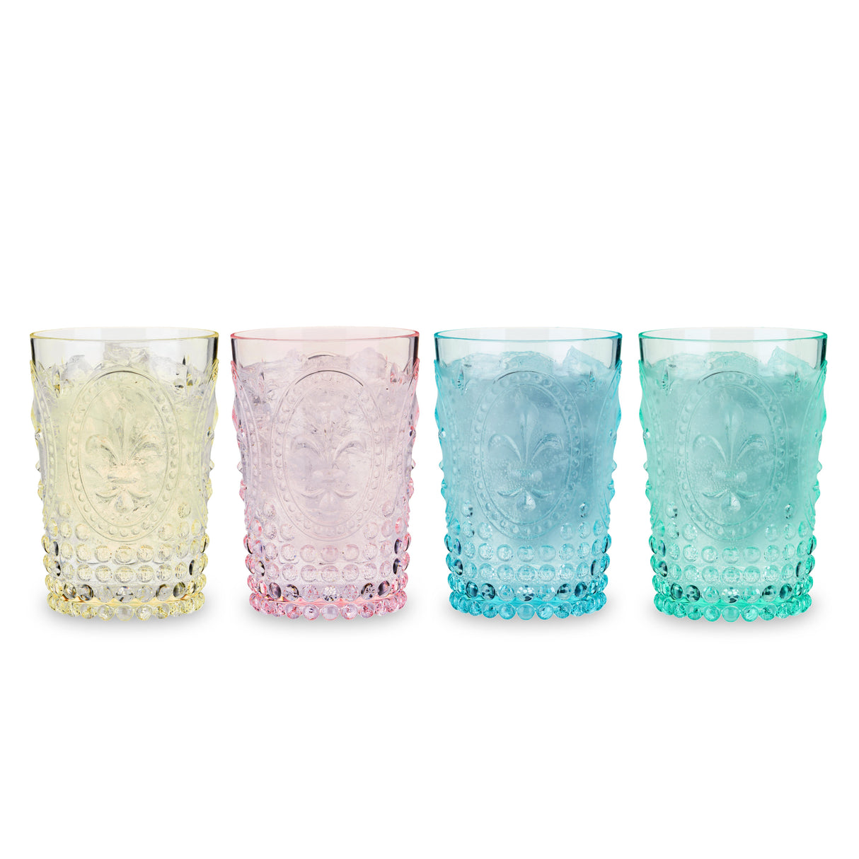 Acrylic Embossed Tumblers, Set of 4