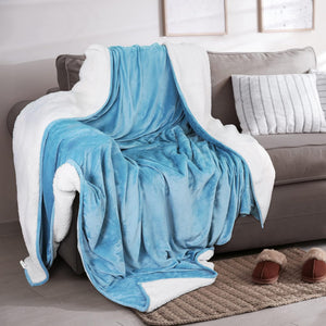 Velvet Plush Sherpa Bed Blanket by Great Bay Home