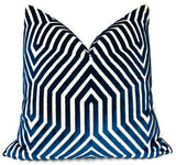 Vanderbilt Velvet Pillow Cover in Navy Blue, Schumacher Textiles