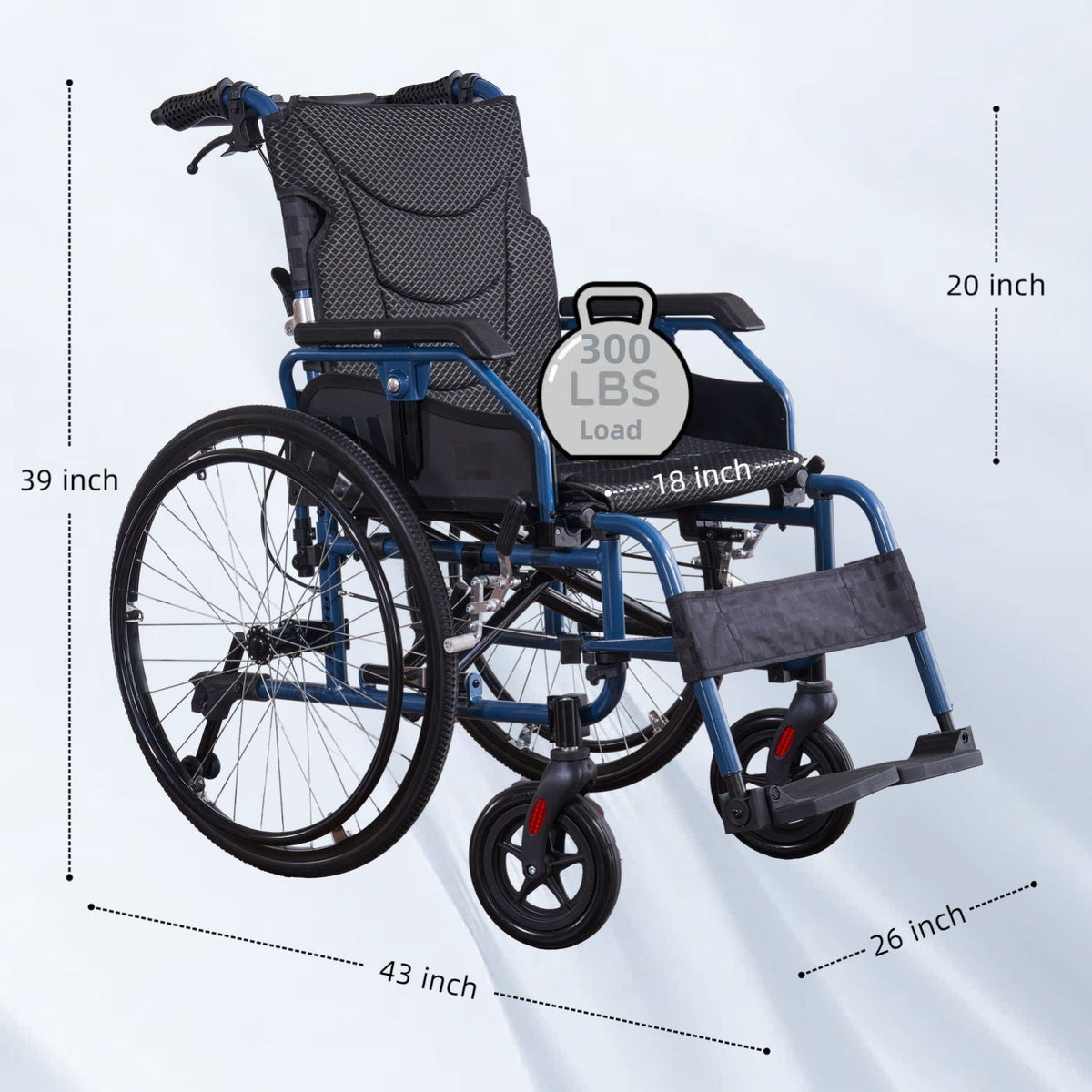 VELUNHOS Foldable Lightweight Wheelchair with Adjustable Armrests - view 4
