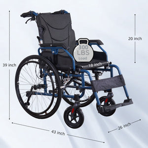 VELUNHOS Foldable Lightweight Wheelchair with Adjustable Armrests - view 4